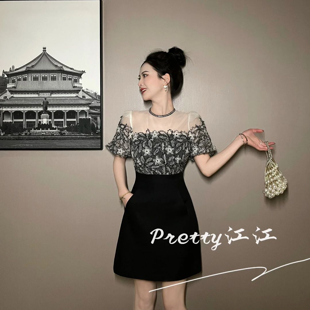 Pretty小众设计师品牌江江定制  气质简约收腰轻奢连衣裙21499