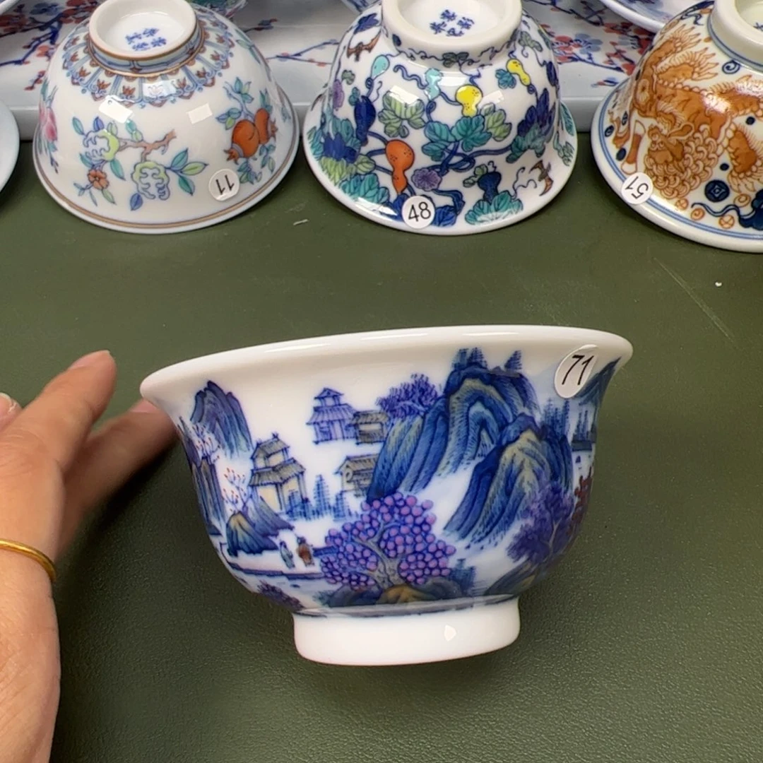 陶瓷景德镇纯手工纯手绘茶具木木71