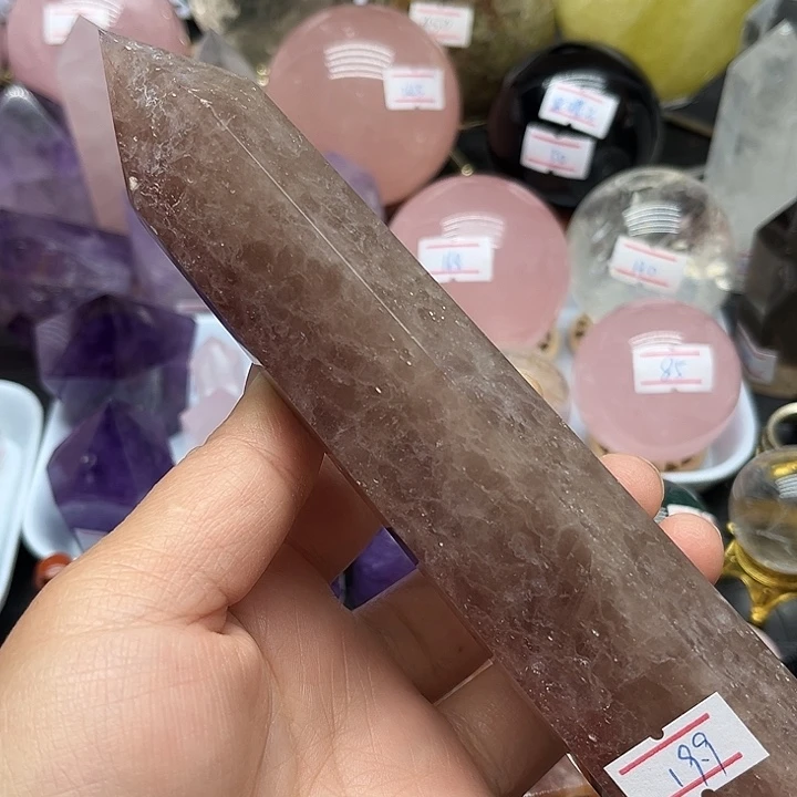 未镶嵌珠宝半成品水晶323克草莓晶柱