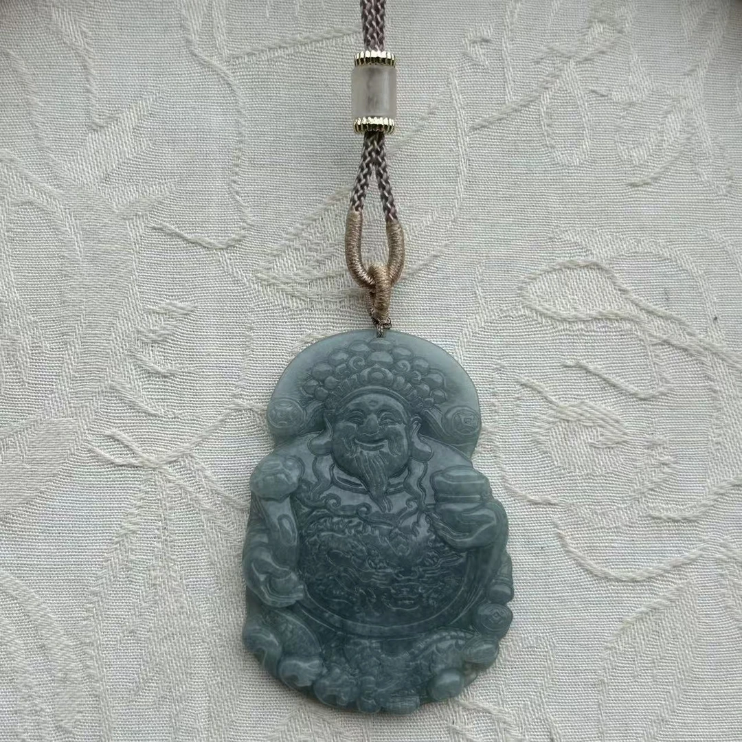 匪石OFTHEHEART专属 天然翡翠财神牌