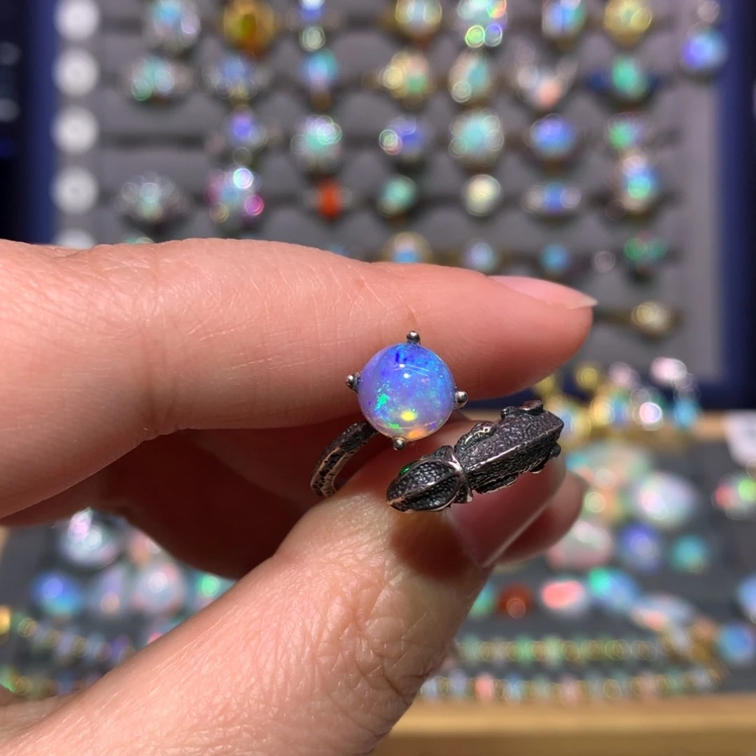 银S925镶嵌欧泊戒指款式