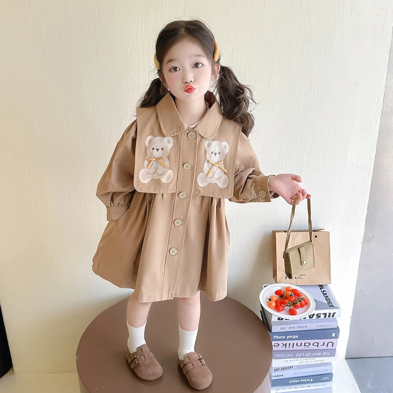 女童风衣春秋款2025新款洋气时髦韩系穿搭儿童女宝宝春装外套