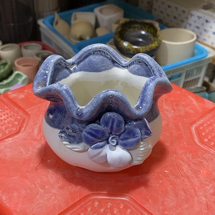 摆件陶盆有孔 微瑕介意勿拍