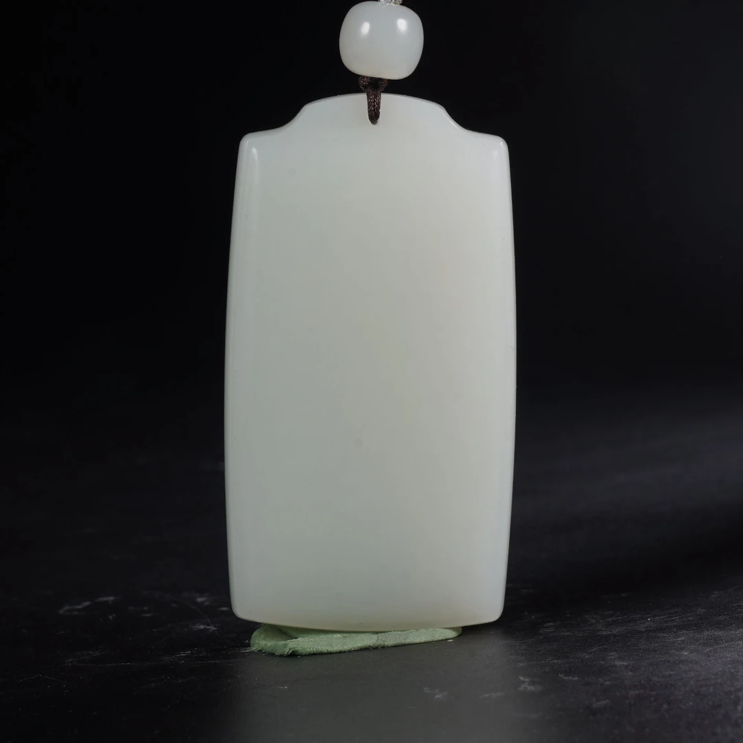 lot51精品羊脂白玉无事牌挂件/保利拍卖