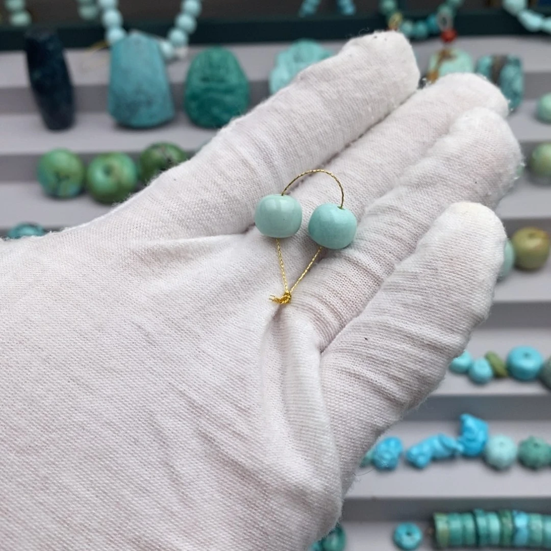 未镶嵌绿松石卡9老型一对