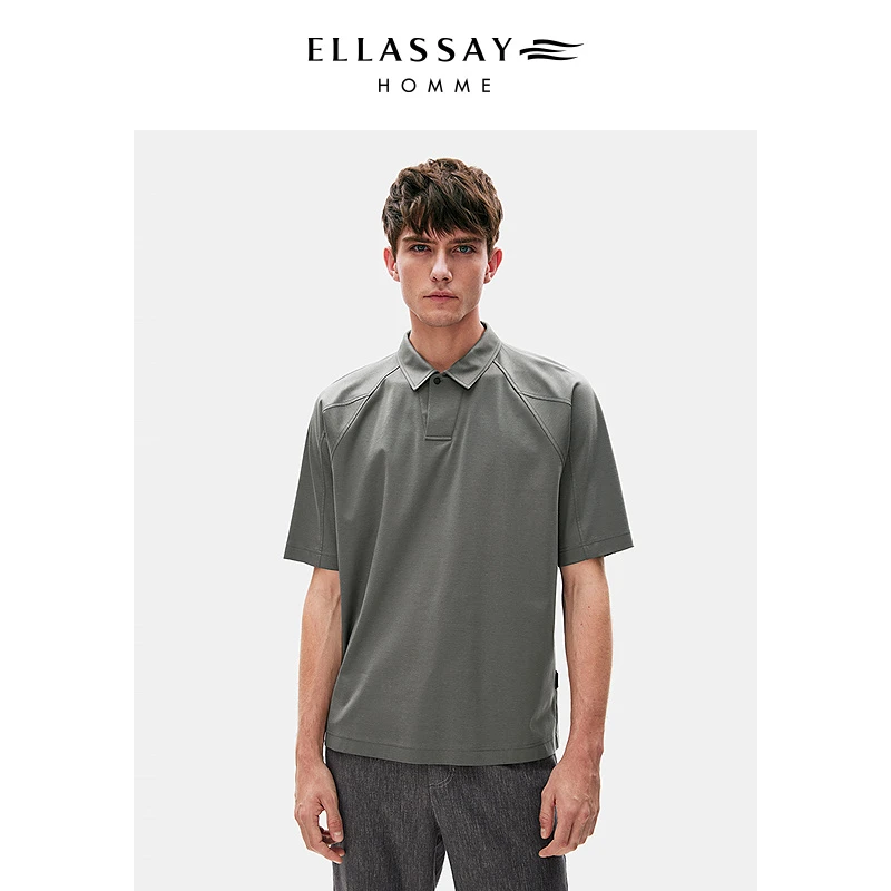 【小凉皮】ELLASSAY歌力思男装丝绵插肩袖短袖POLO衬衫EME352Z00700