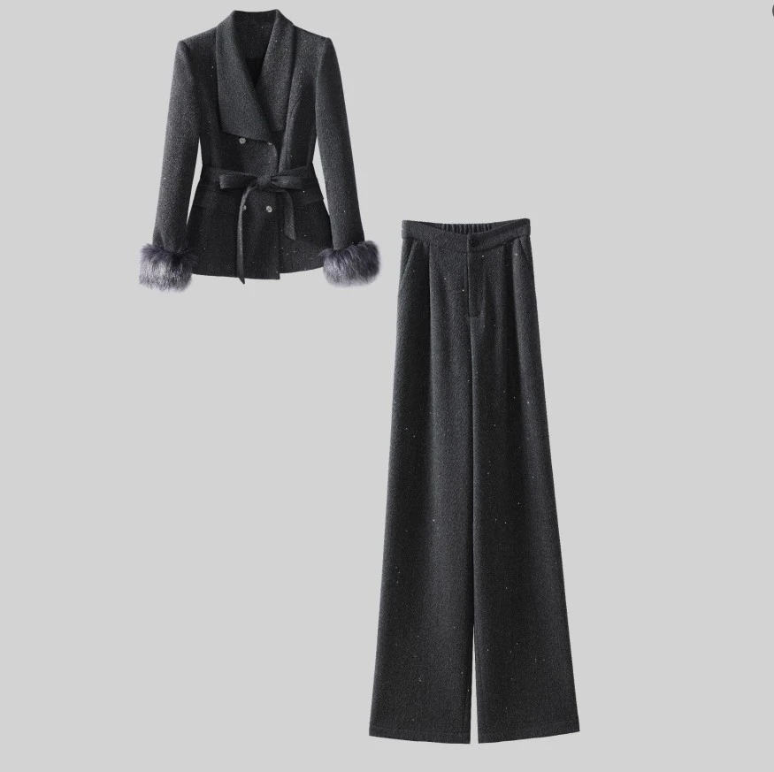 H572设计感小香风套装上衣小个子气质收腰显瘦长袖外套女