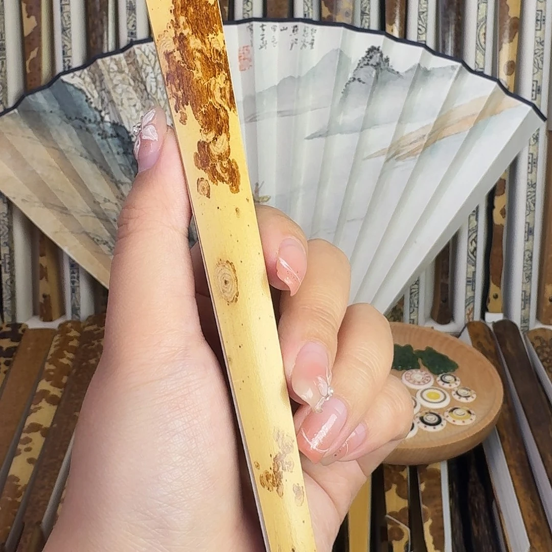 扇子黄金鬼脸竹折扇95-16-2.0