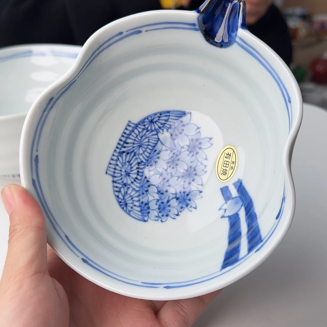瓷片有田烧手绘14厘米葫芦钵
