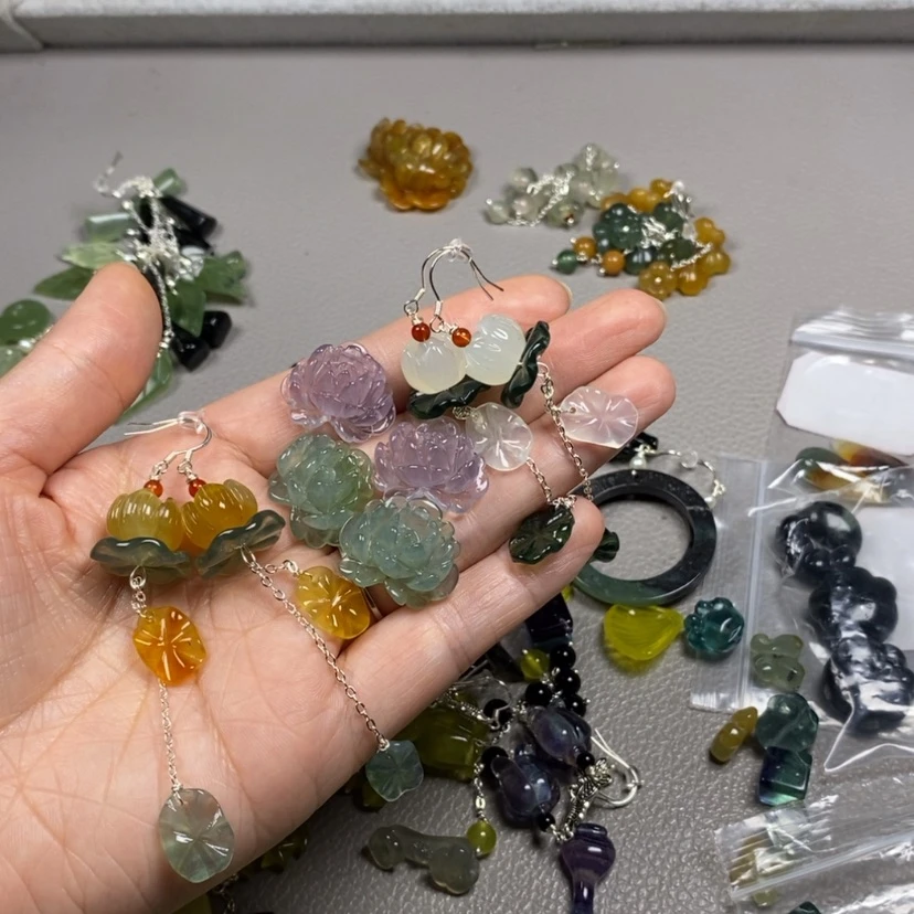 【闪购商品】未镶嵌蛇纹石玉挂件耳饰耳环项链猫**令