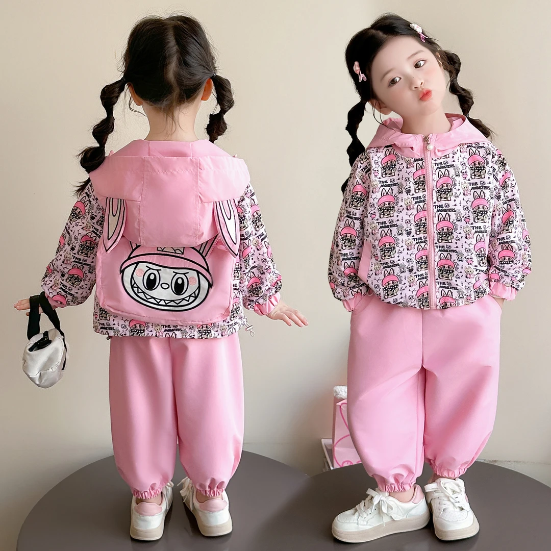 女童秋装套装2025新款拉布布幼儿园潮款小童女宝春秋季洋气两件套