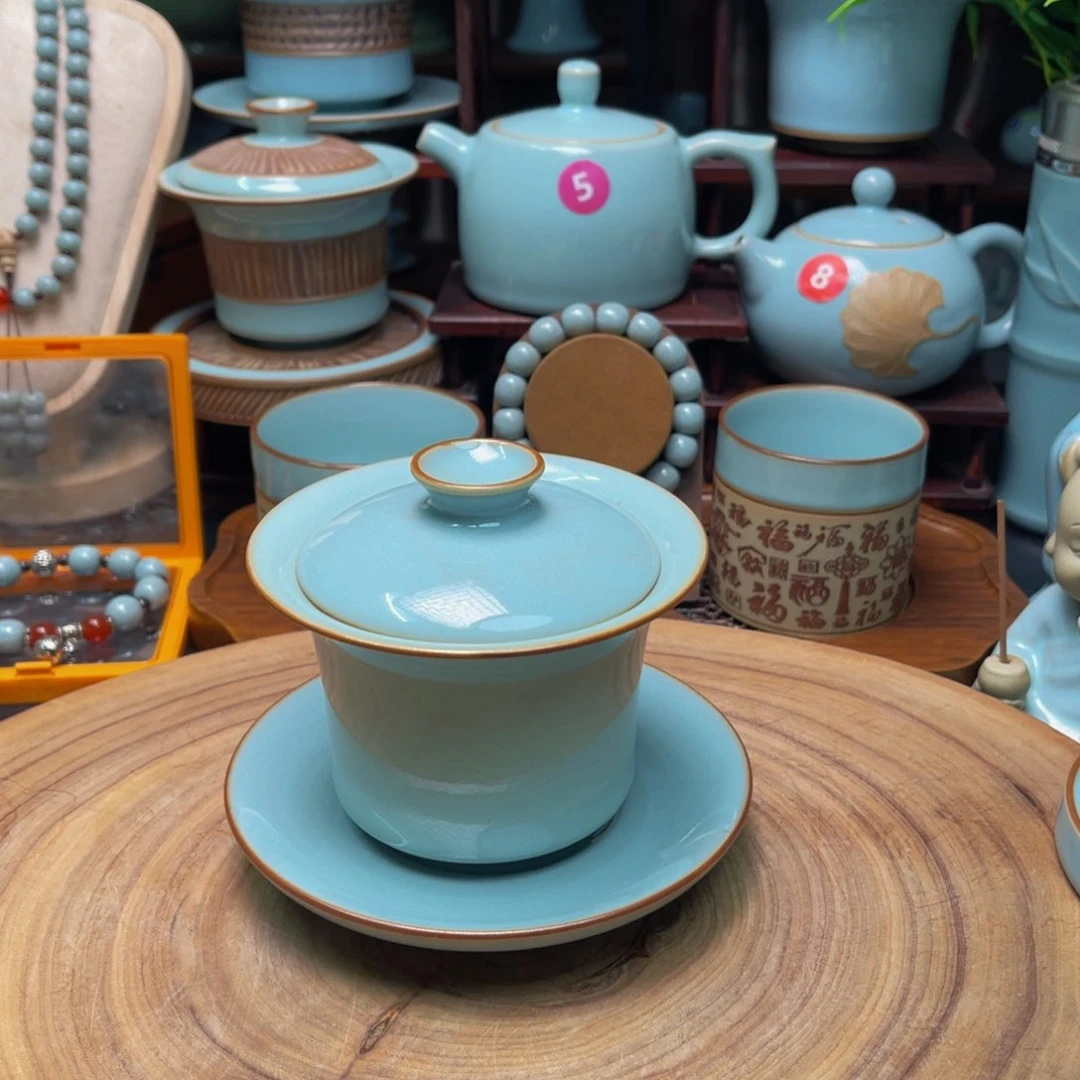 【闪购商品】摆件陶汝州单壶，壶，壶，杯，杯