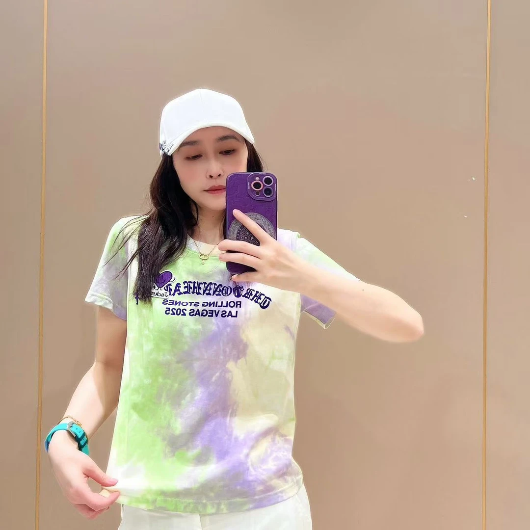 新款宽松版型创意短袖506021显瘦洋气时尚百搭休闲体恤半袖圆领