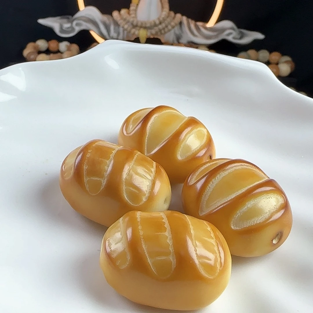 菩提根/象牙果手串小瑕疵大方面包3颗孔道有裂