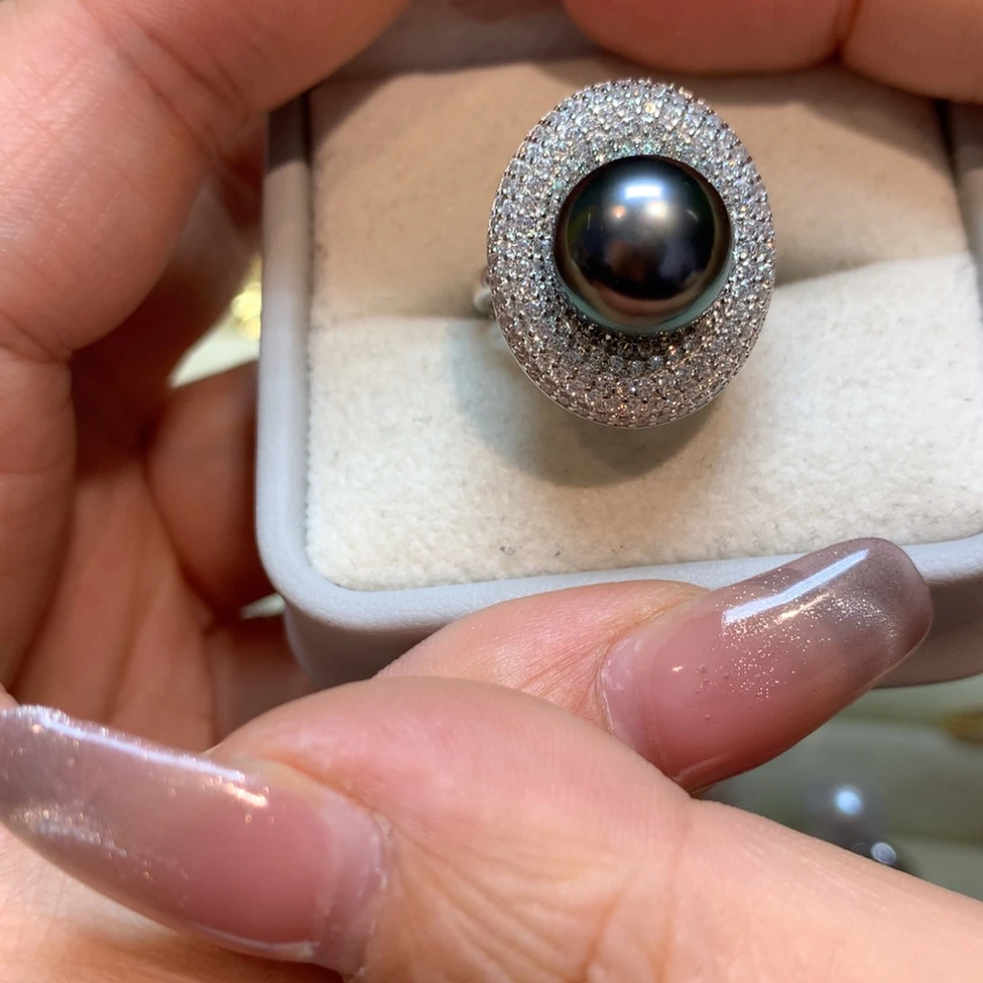 海水珍珠戒指银S925镶嵌