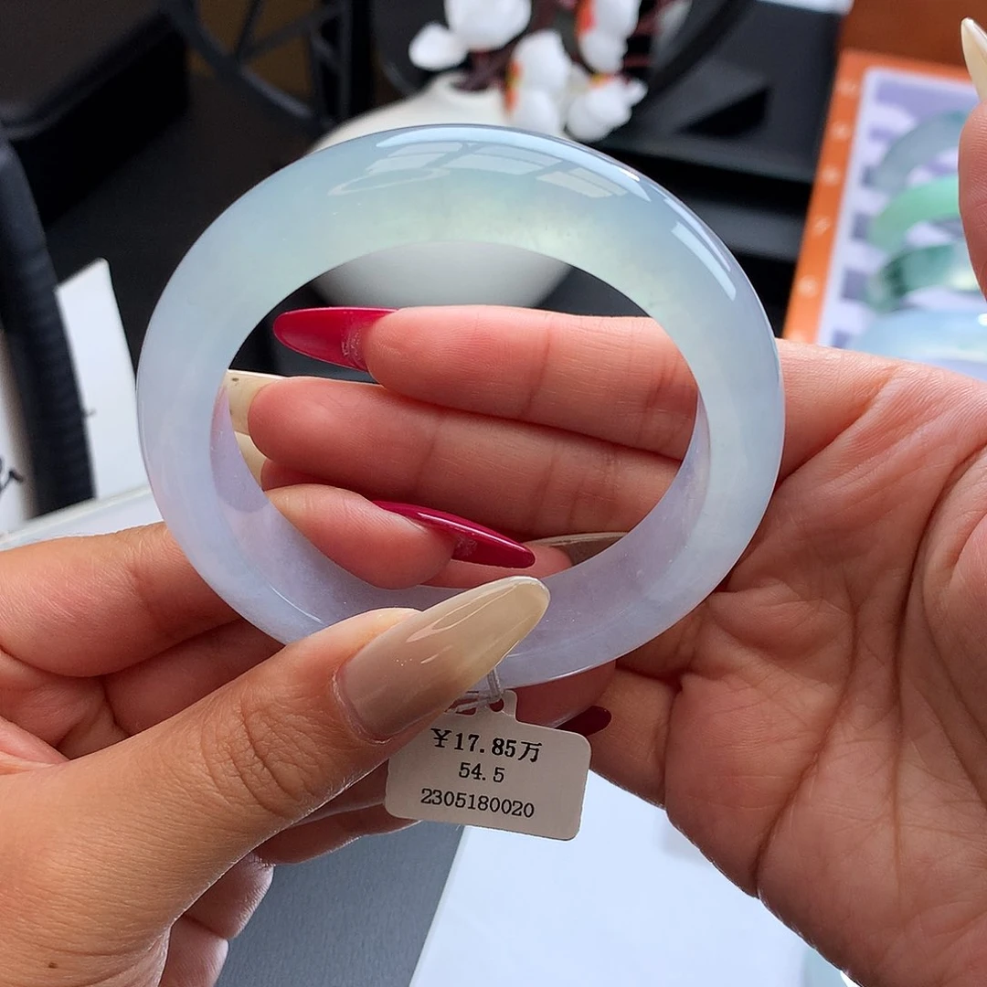 未镶嵌手镯翡翠54.5正圈冰胶幻彩