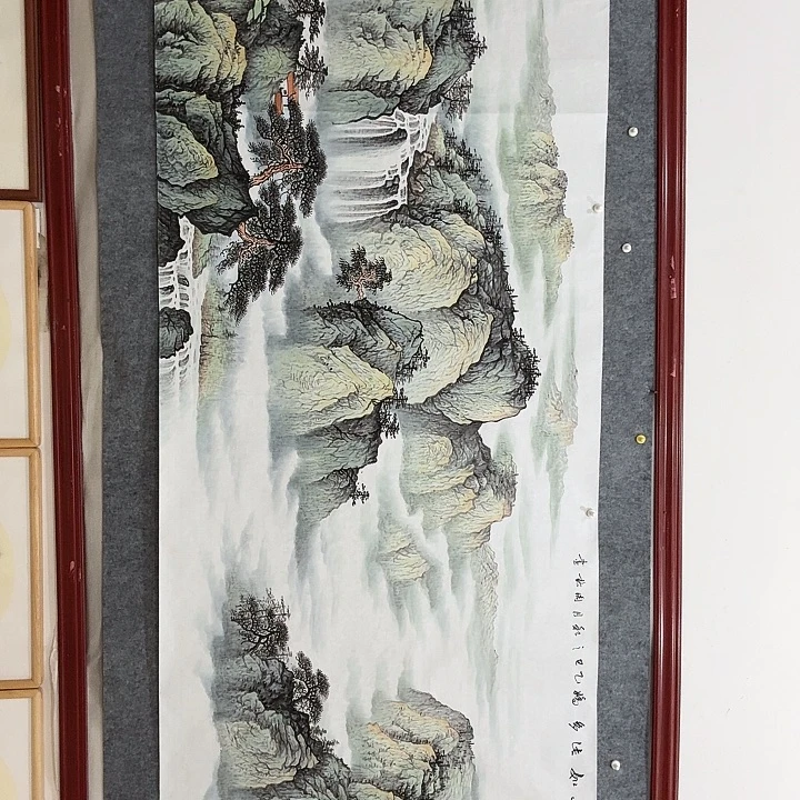 国画手绘国画江山如此多娇