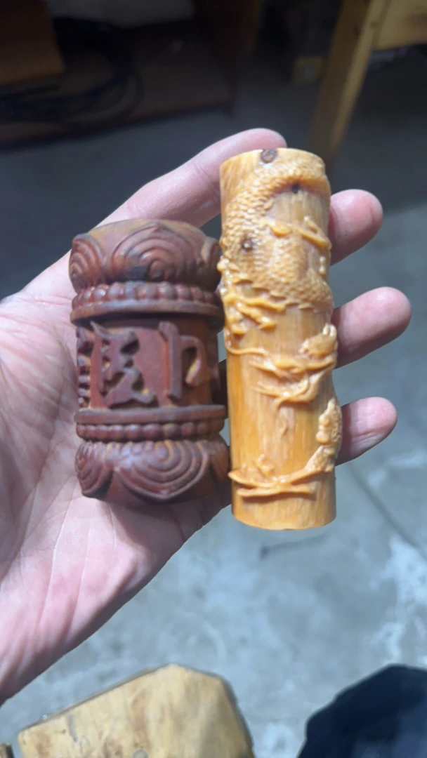 雷击木明子手把件