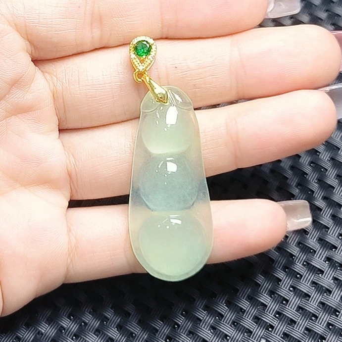 （聚宝严选）D298老油青四季豆大豆子吊坠精致气质妈妈款时尚精美