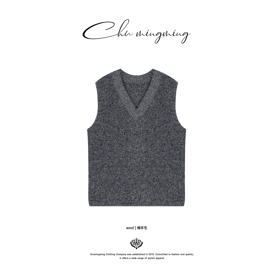 【CHU/2025SSNEW】《熊猫》V领绵羊毛马甲SS2532