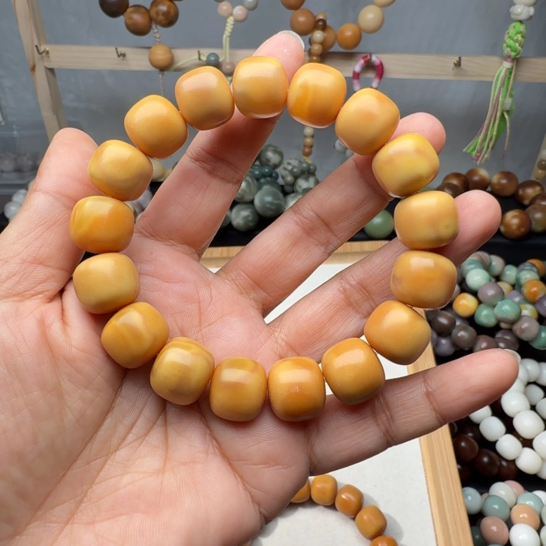 茱***茱菩提根/象牙果手串卡14干磨秋日私语