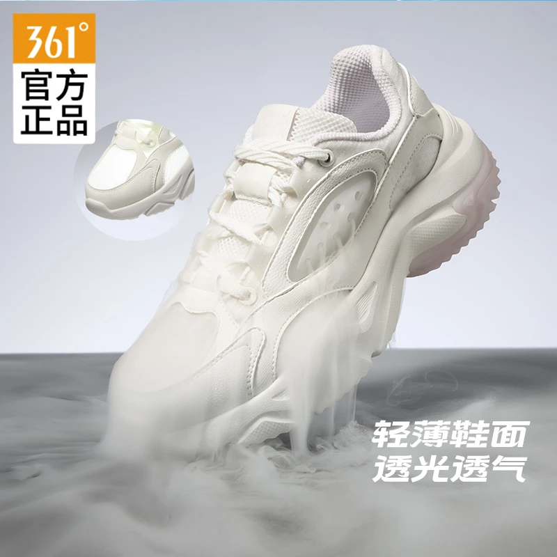 361°果冻-女运动鞋2025年夏季网面透气低帮厚底情侣复古文化鞋男