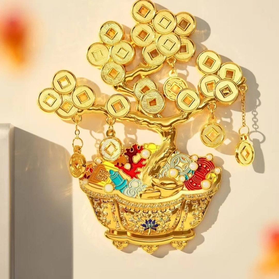 北京文创摇钱树金属磁吸冰箱贴特色国潮创意装饰品纪念品