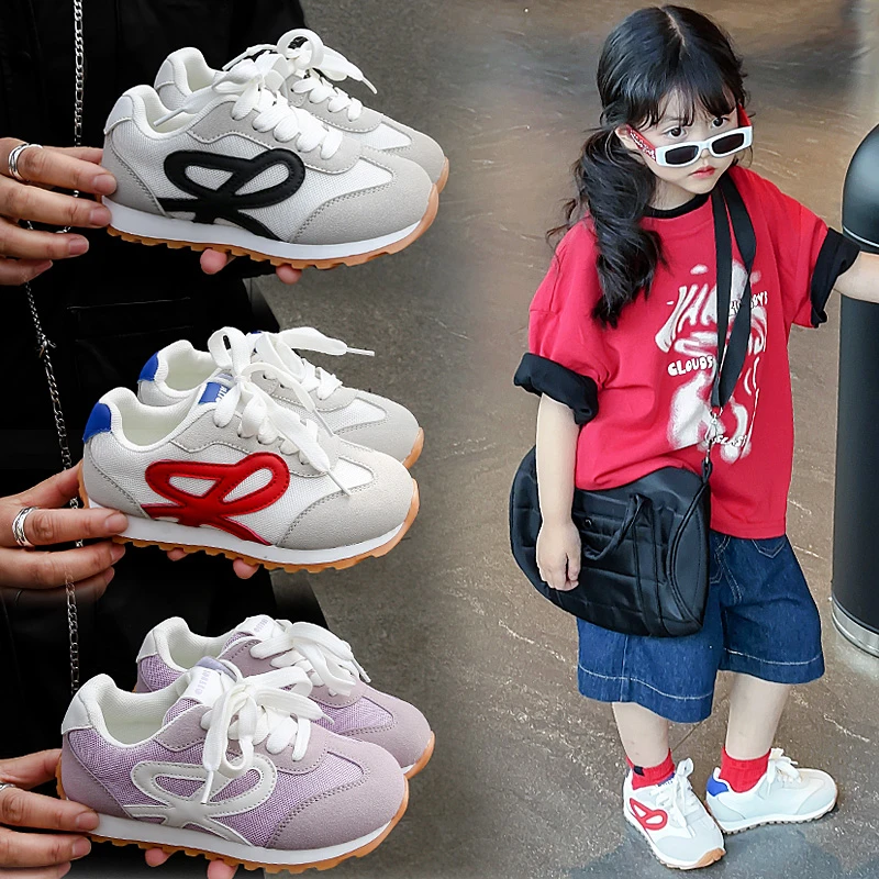 儿童鞋子小白鞋春季2025新款女童轻便软底跑步运动鞋男童阿甘板鞋