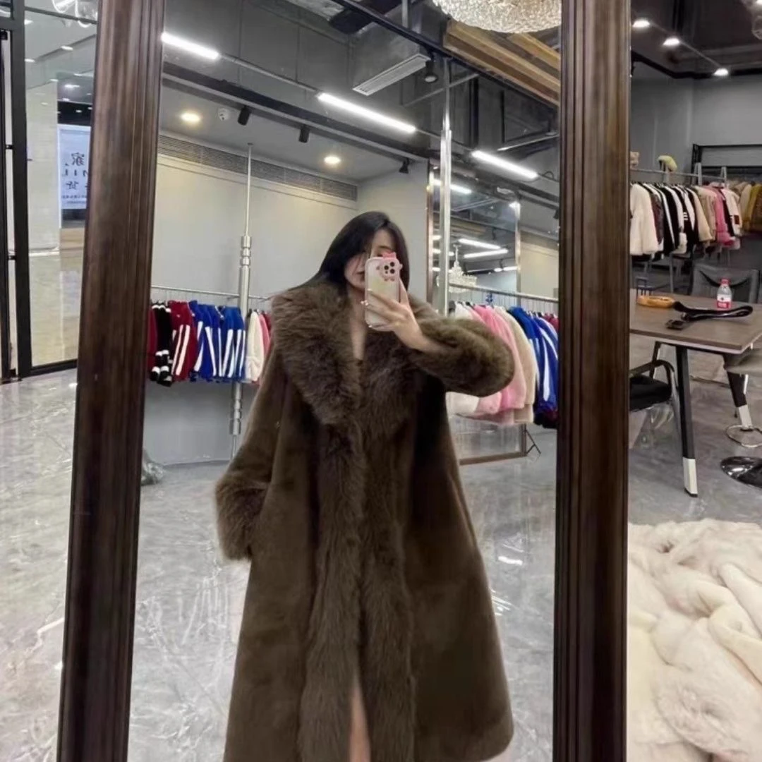 长款设计师休闲女宽松型短外套网红中长款冬季