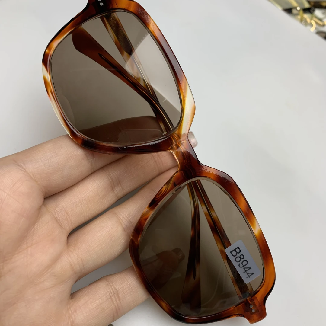 复古大框水晶太阳镜男女通用防辐射养目护目镜茶色方框眼镜遮阳