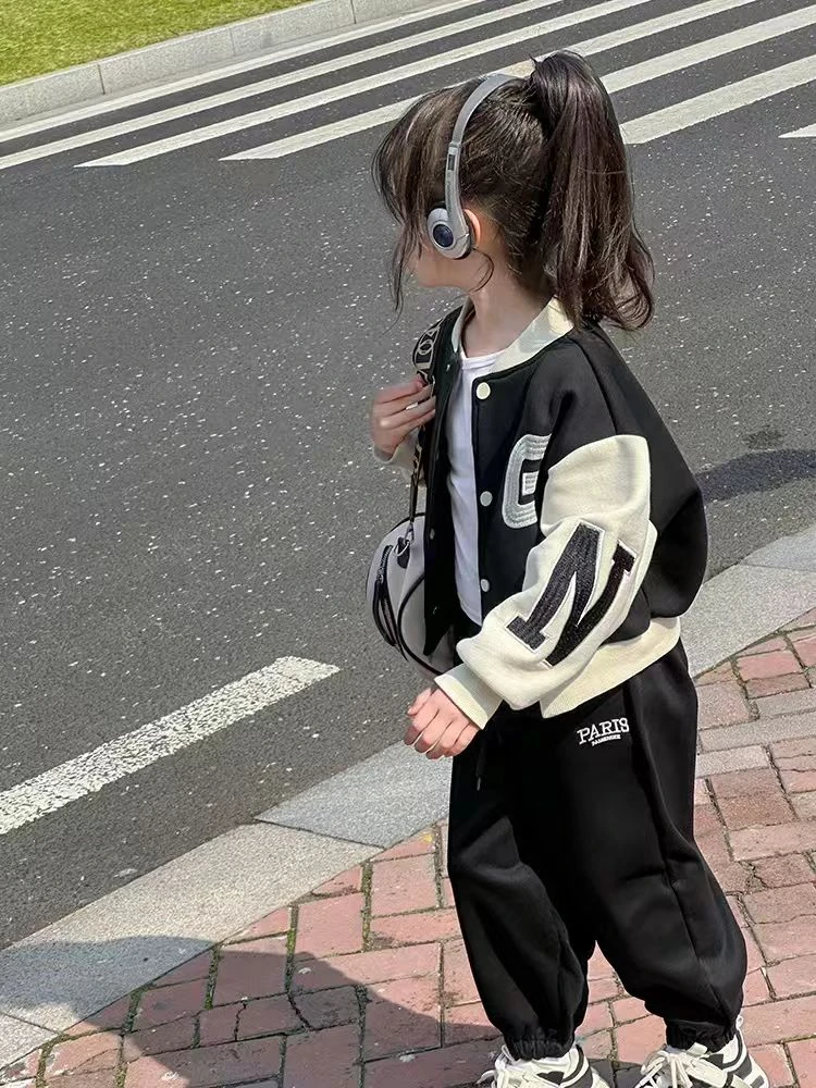 女童棒球服外套2025新款春秋洋气女小童时尚童装儿童秋装夹克上衣