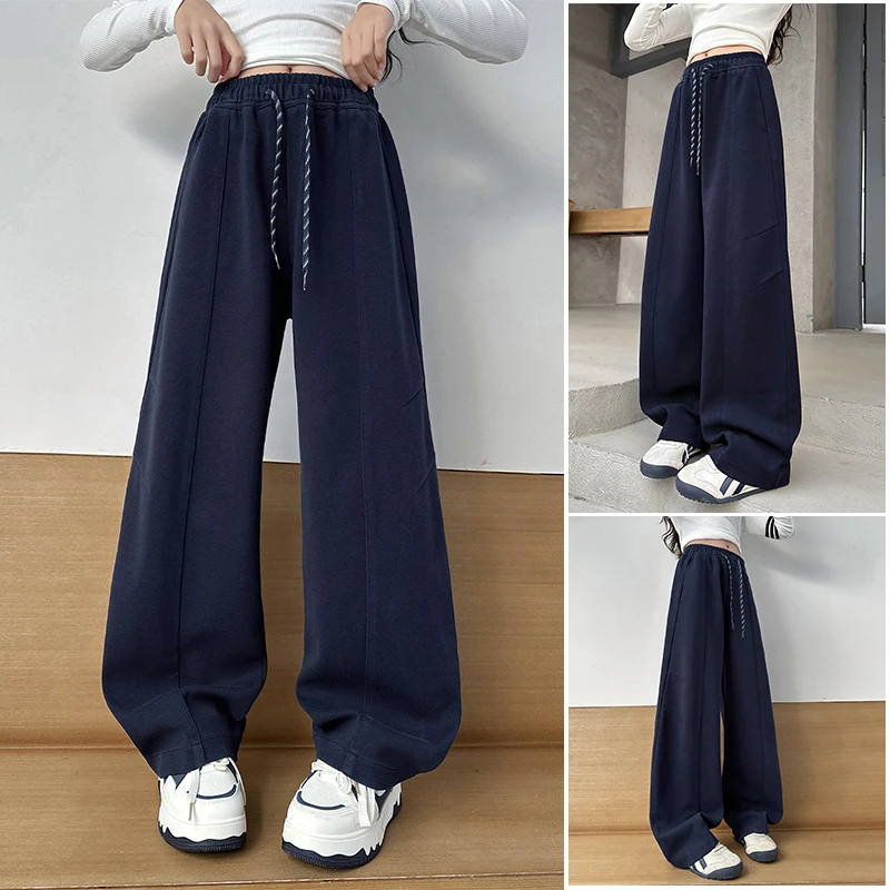 女童裤子春秋款2025年款衣服儿童秋装网红时尚小女孩休闲弯刀裤潮