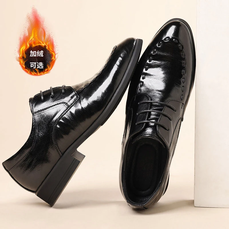 男士商务休闲皮鞋真皮头层软羊皮男款鞋子软底正装尖头鞋子男鞋子