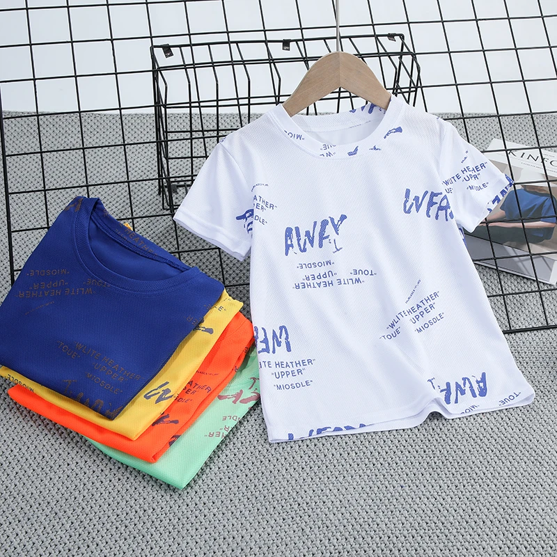 男童t恤短袖2025夏装薄款儿童速干冰丝上衣宝宝韩版宝宝男孩半袖