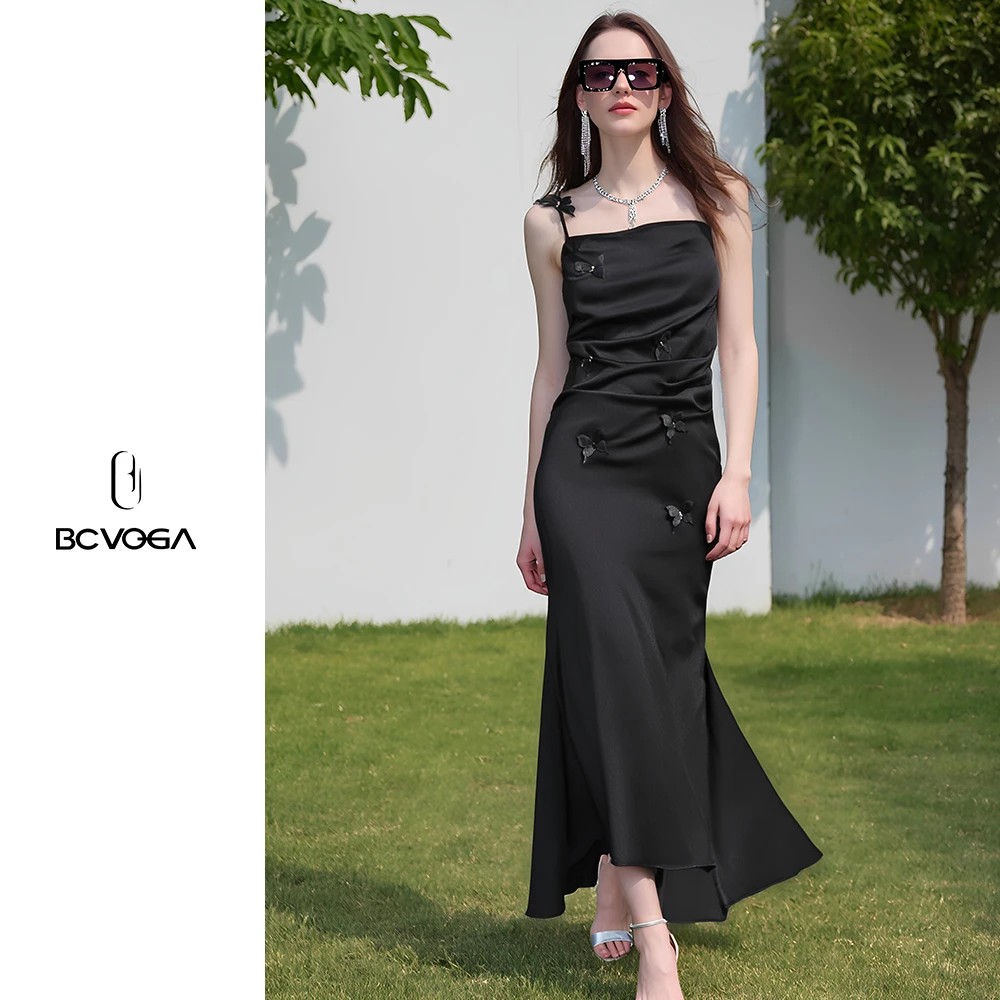 BCVOGA小众吊带裙礼服夏季长裙吊带连衣裙纯御显瘦吊带裙
