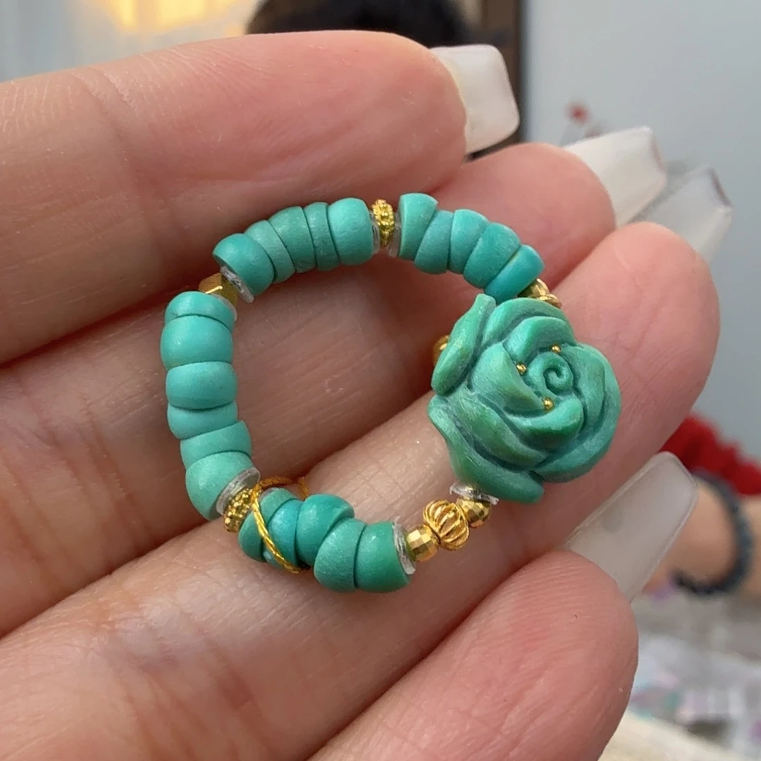 绿松石18K金镶嵌珠宝奇石