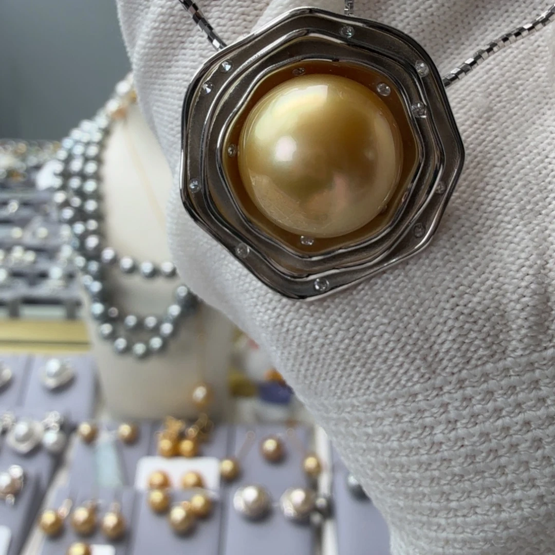 海水珍珠颈饰银S925镶嵌