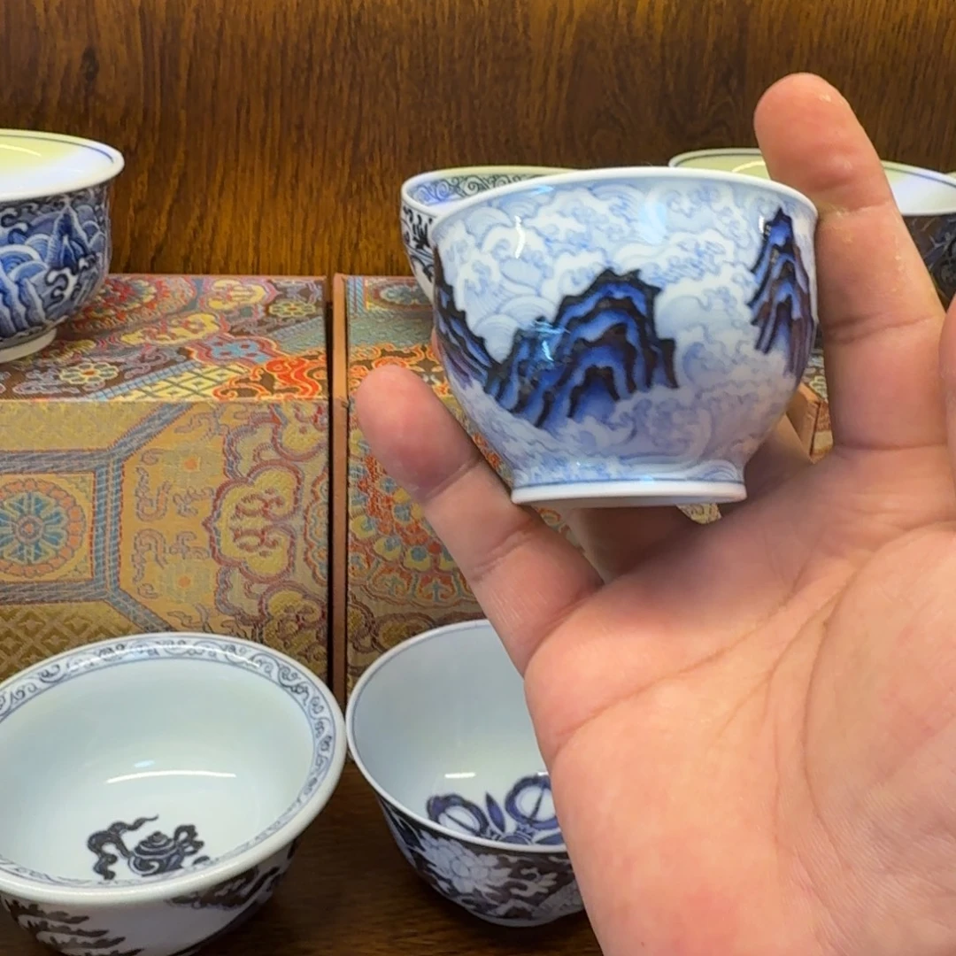 菊***圳杯子景德镇全手工手绘陶瓷