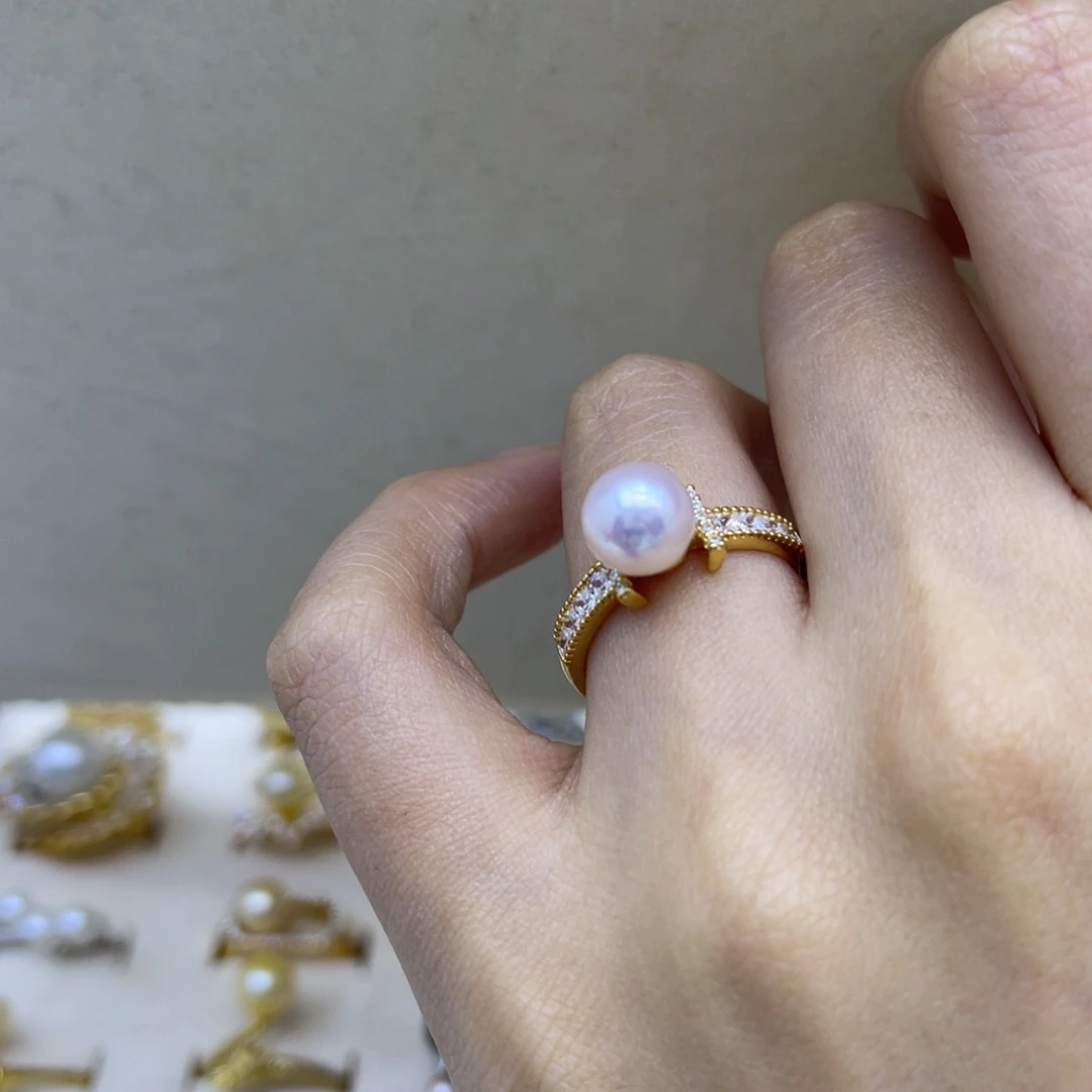 海水珍珠银S925镶嵌戒指
