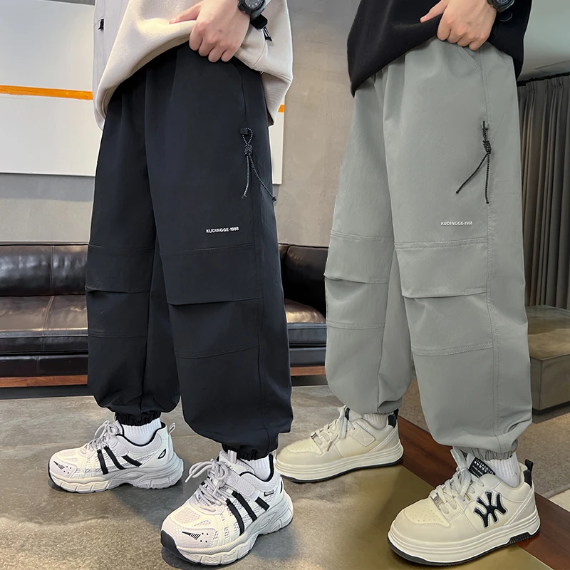 男童秋装裤子春秋款2025新款儿童秋季运动中大童男孩长裤束脚裤潮