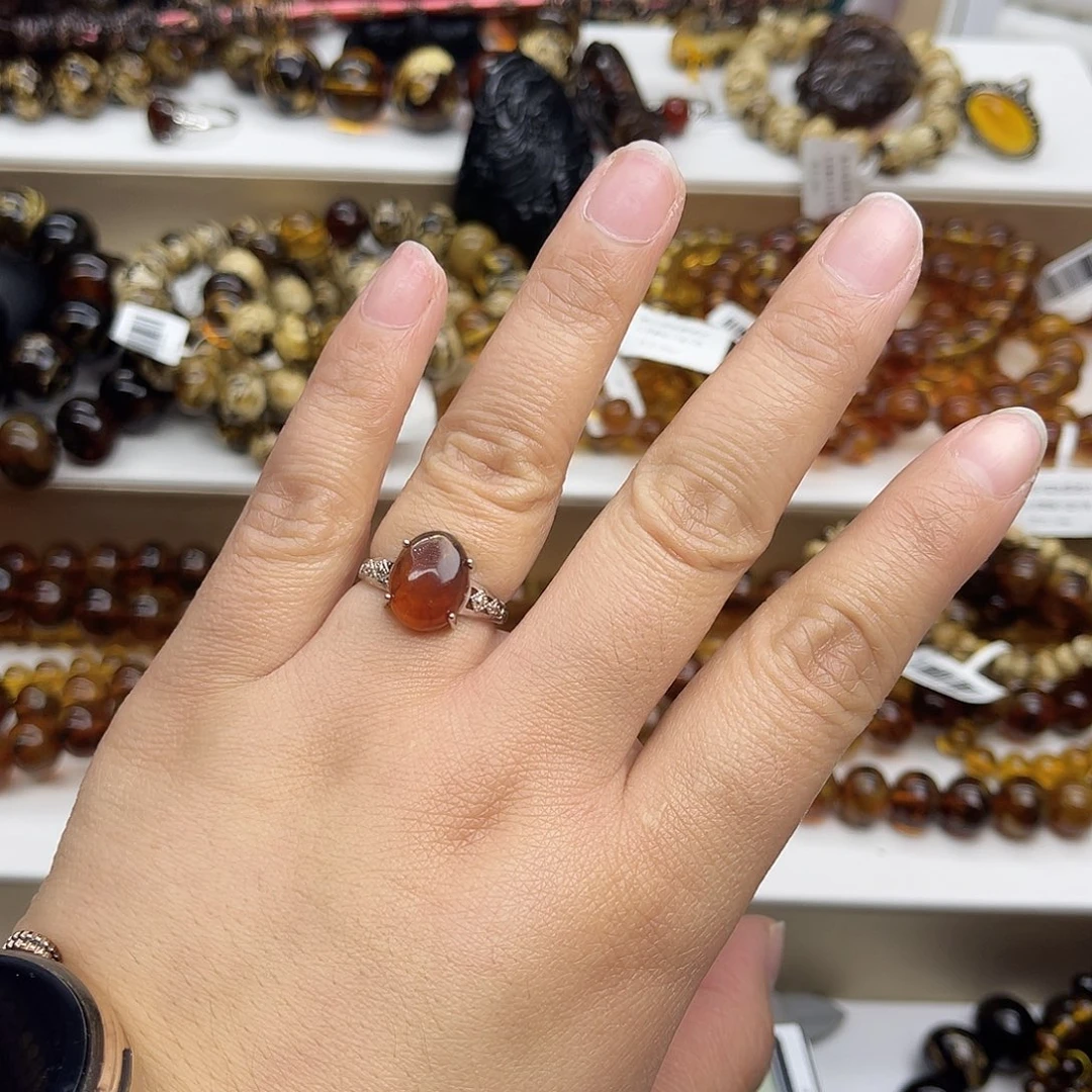 未镶嵌琥珀裸石抚顺琥珀福利戒指