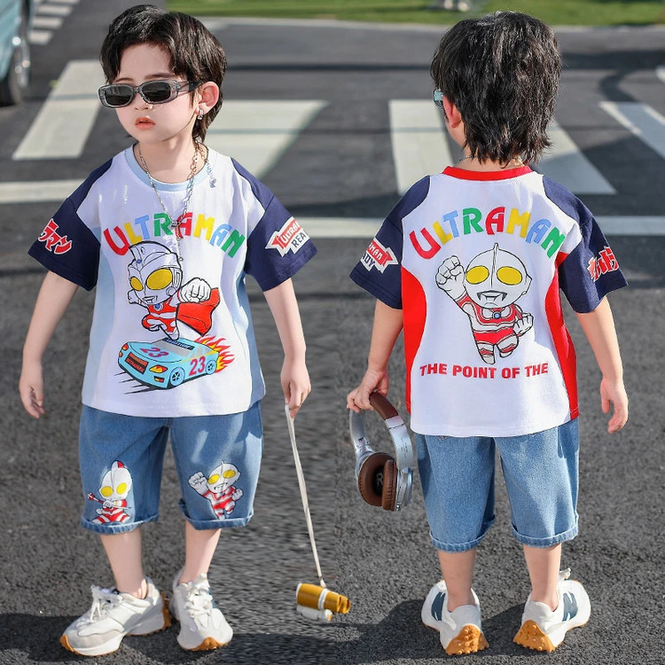 奥特曼套装休闲夏季儿童新款夏装男童男孩子宝宝中小童衣服