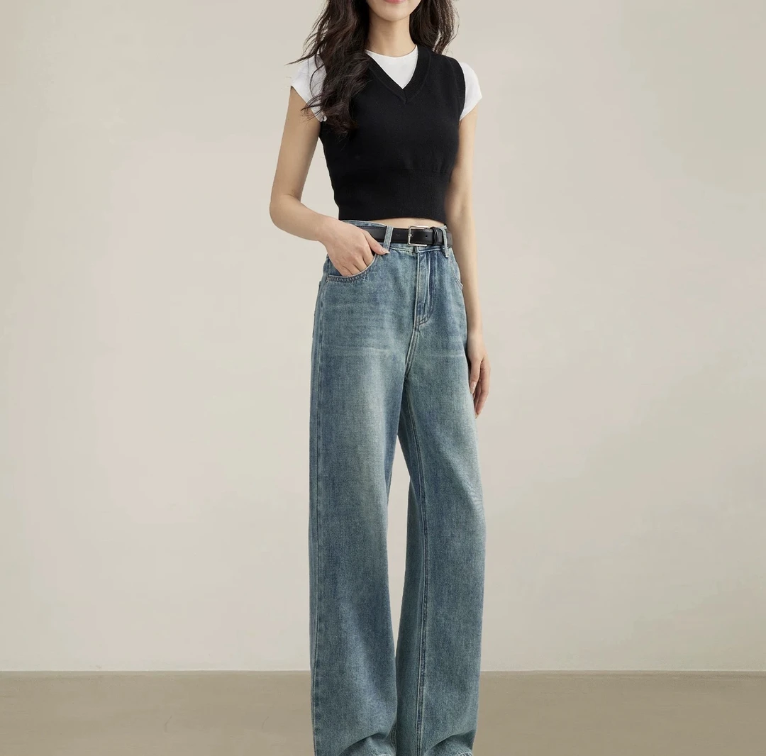 6813-1牛仔阔腿裤