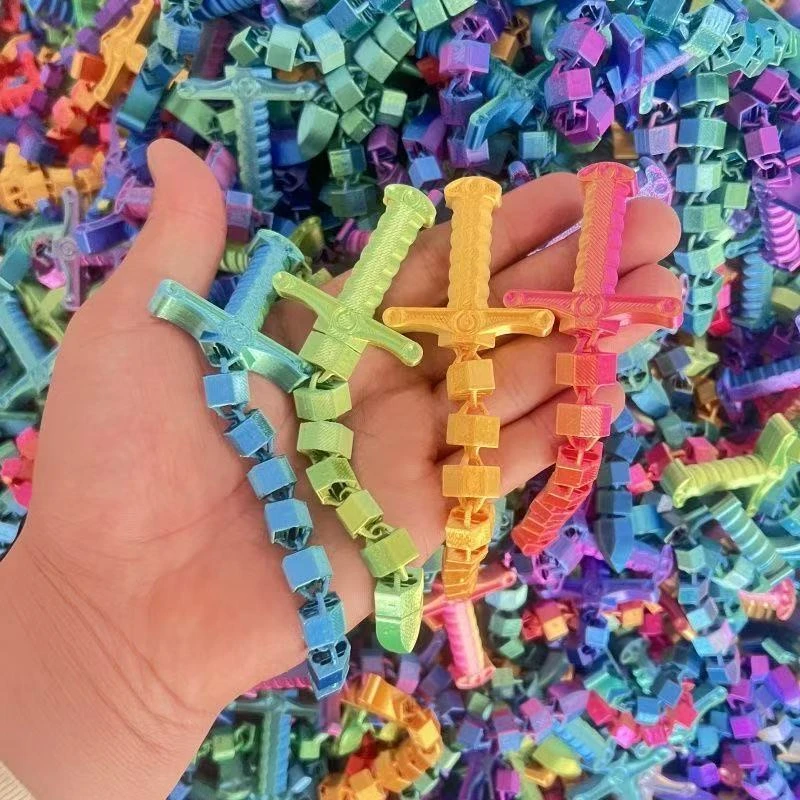 厂家批发3D打印伸缩剑可变形剑鞭爆款小卖铺景区摆摊夜市变形玩具