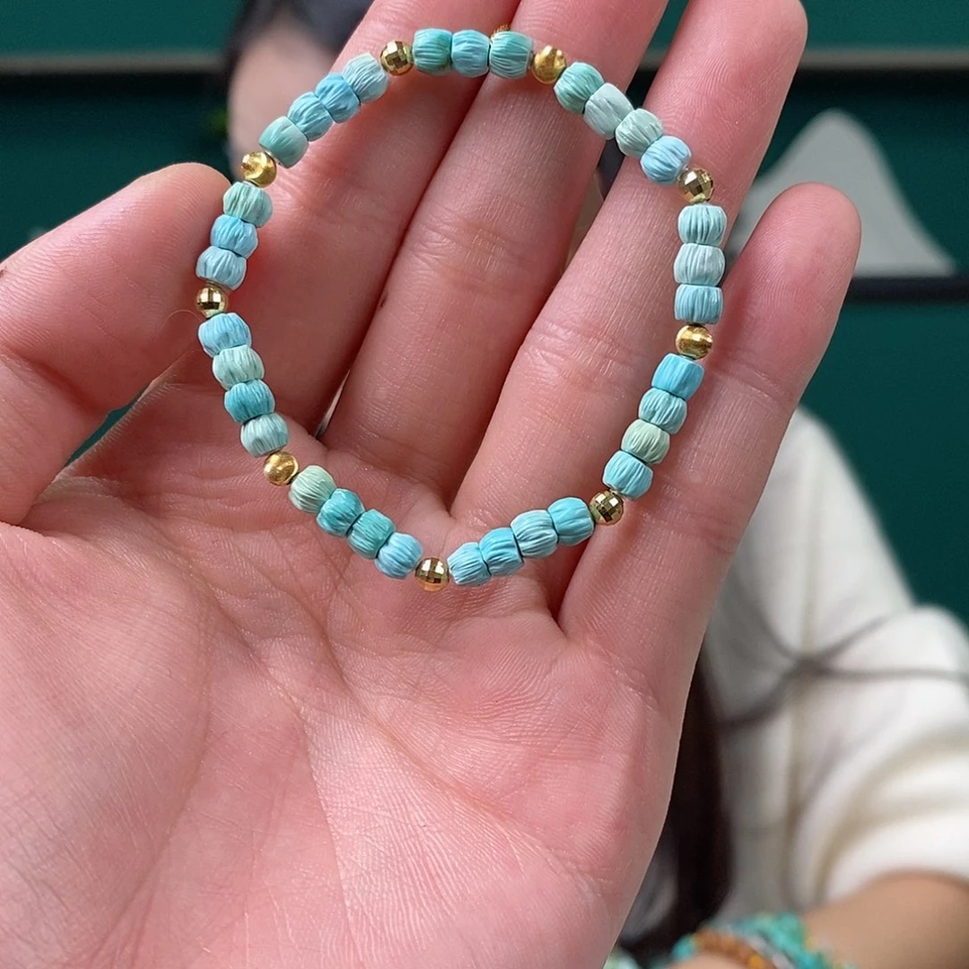 绿松石18K金镶嵌珠宝奇石