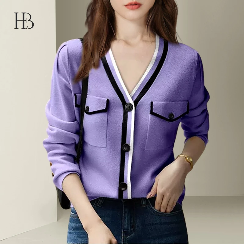 炳瀚衣舍胖mm大码设计小香风套头美丽诺针织衫上衣BH423WZZ12170