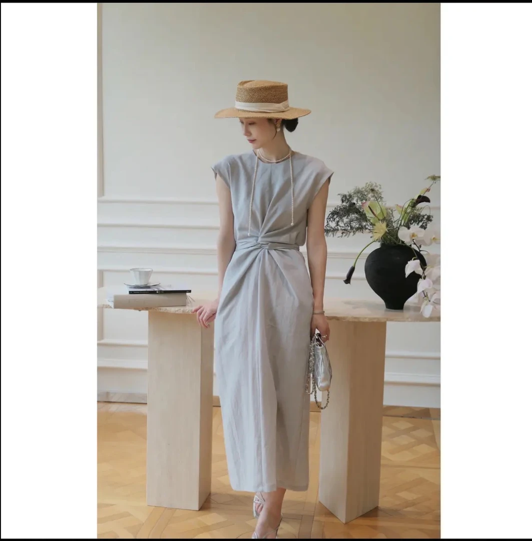 【蒙面夫人专属】2025夏季新款女装高级极简老钱风显瘦气质连衣裙