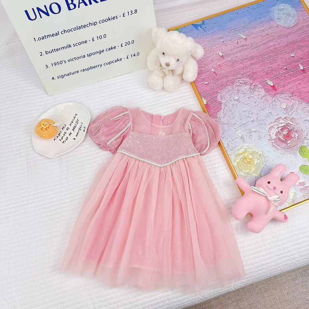 夏季冰雪奇缘网纱亮片女童公主裙 D-T06