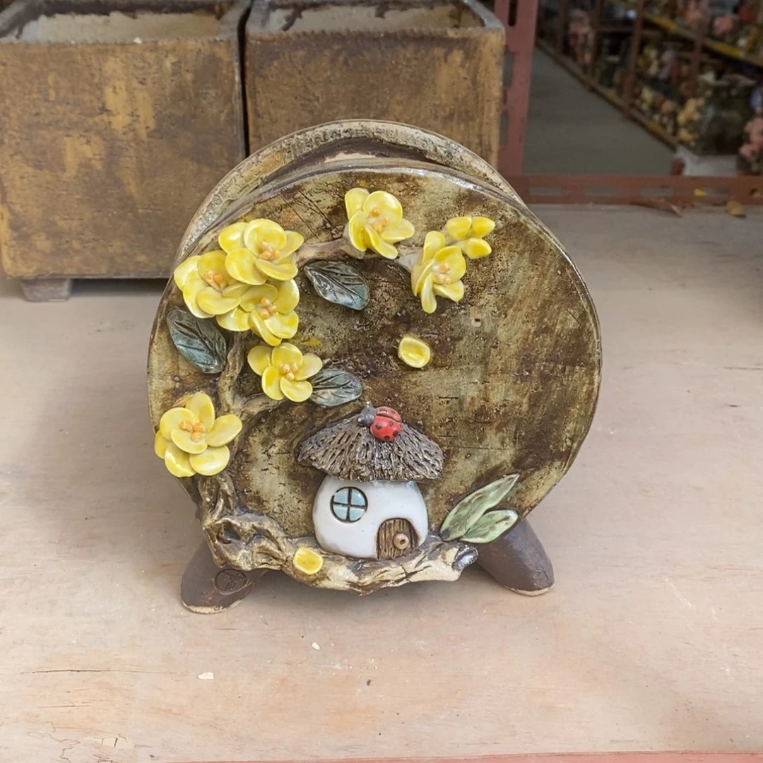 红陶青藤花器多肉花盆