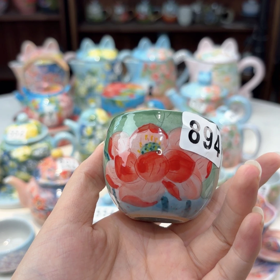 景德镇手绘高温釉下彩陶瓷茶具